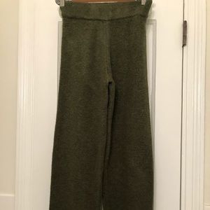 Zara Green Wool Cuffed High Waisted Joggers-small
